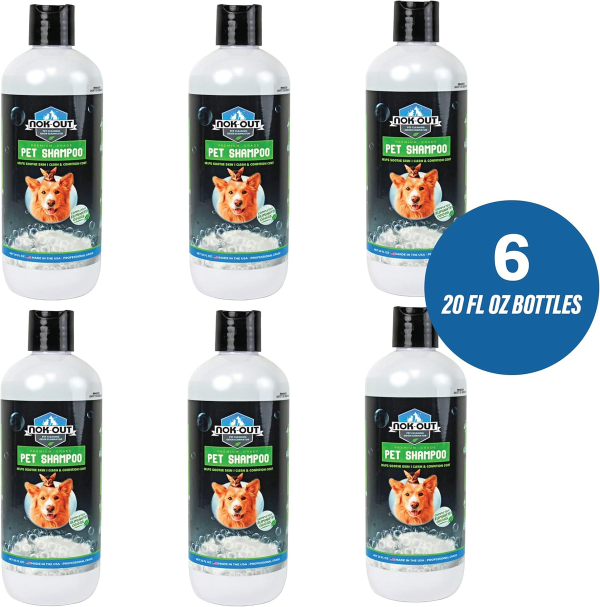 NOK OUT Premium Grade Pet Shampoo for Dogs and Cats, Veterinary Strength and Odor Eliminator