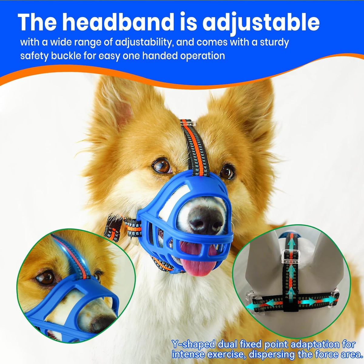 Dog Muzzle, Basket Muzzle for Small Medium Large Dogs, Anti-Biting and Chewing, Lightweight &