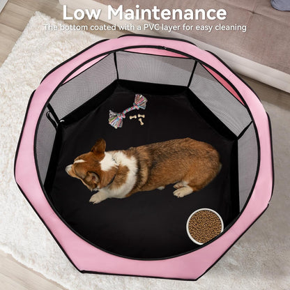 A4Pet Playpen for Dogs Indoor, 49” Dog Playpen Indoor with Bowl, Suitable for Puppies, Kittens, and