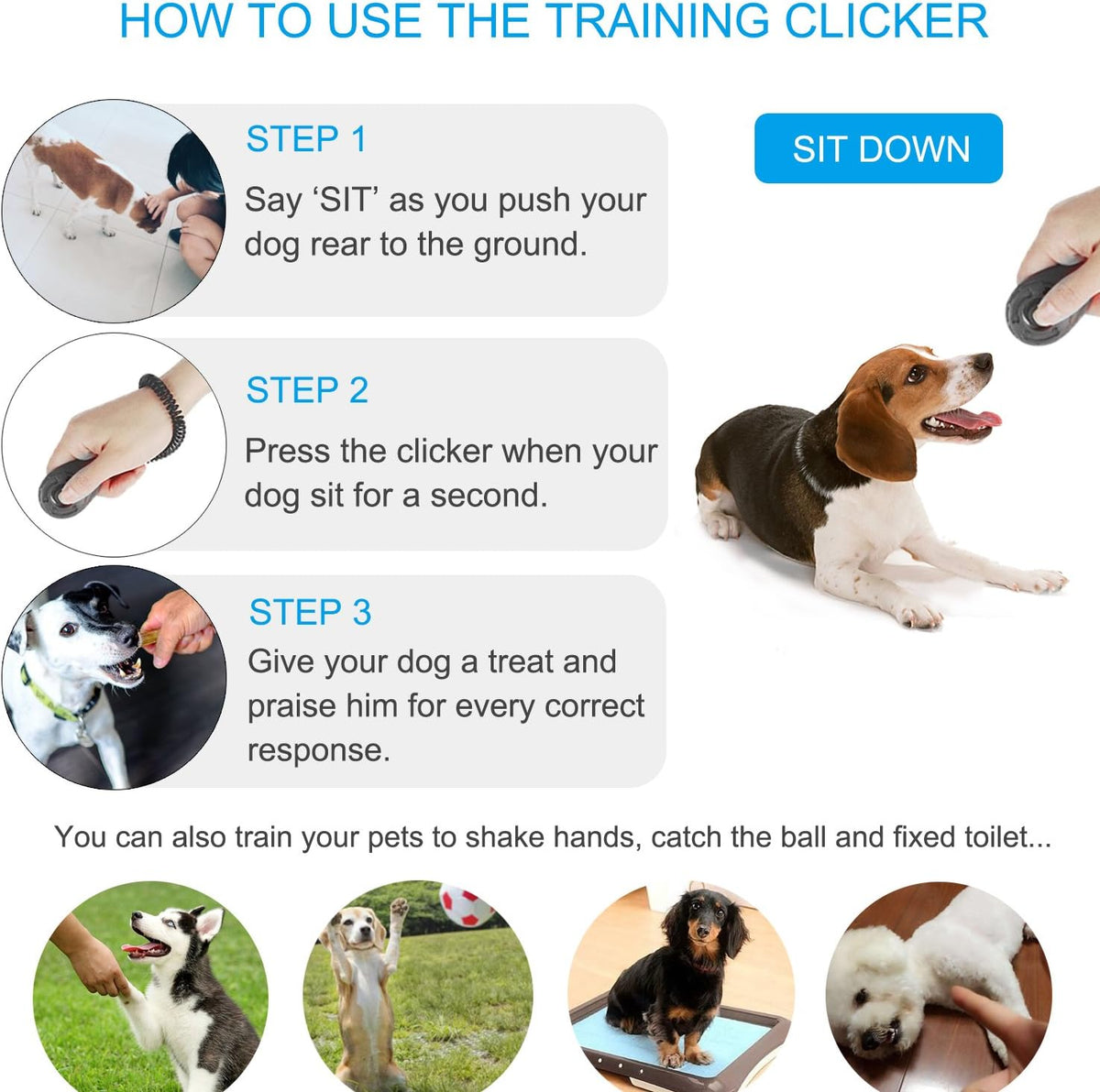 Clicker Training for Dogs, [4 Pcs, Multi-Color] Dog Clicker for Training, Clicker Dog Training with