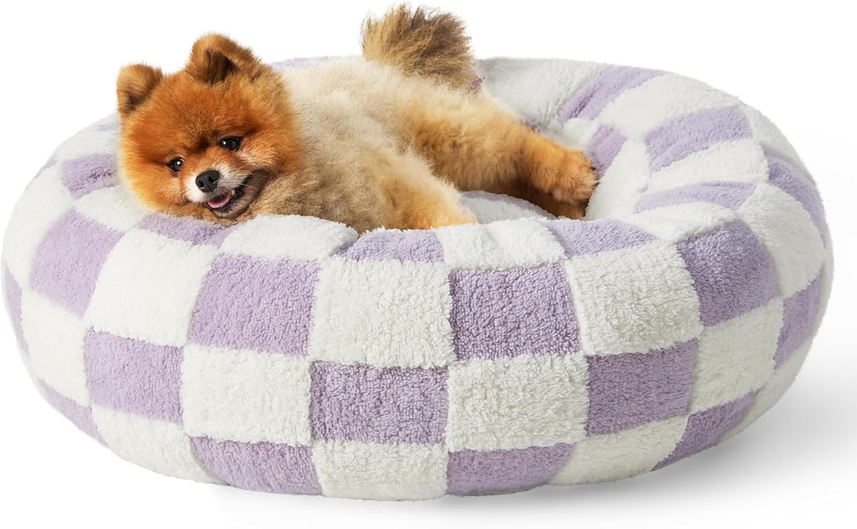 LE SURE Donut Small Dog Bed - Round Cat Beds for Indoor Cats Calming Pet Beds, Cute Modern Beds