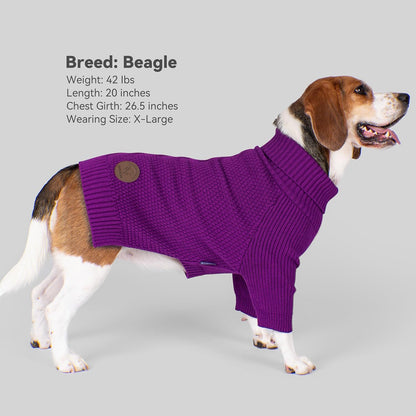 cyeollo 4XL Dog Sweater,Pullover Turtleneck for Large Dogs Classic Knitwear Fall Winter Cold