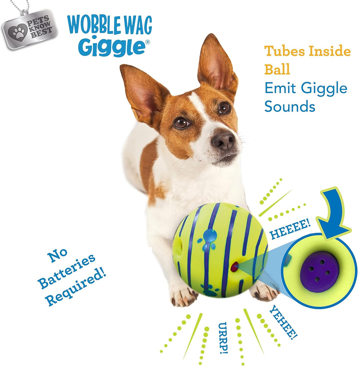 Wobble Wag Giggle Ball | Rolling Enrichment Toy for Fun Playtime, Interactive Play for Indoor or