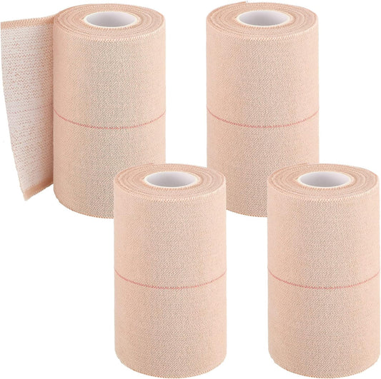 4 Rolls Elastic Tape Adhesive Elastic Tape Self Adhesive Bandage Wrap Flexible Stretch Bandages for