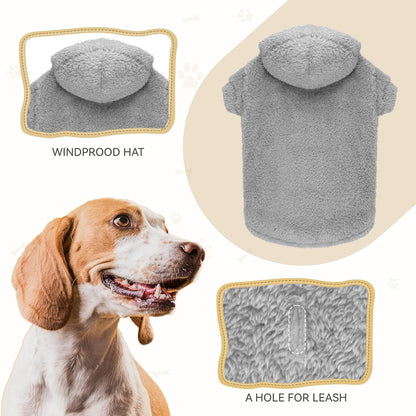 Fuzzy Dog Sweaters for Small Dogs Soft Double-Sided Plush Fleece Pet Sweater Dog Hoodie Clothes
