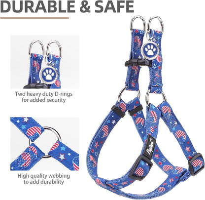 PUPTECK No Pull Dog Harness Soft Adjustable Basic Nylon Step in Puppy Vest Outdoor Walking with ID