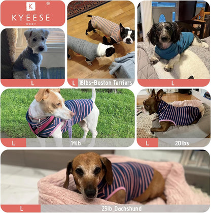 KYEESE 2Pack Dog Sweater Stretchy Dogs Clothes Soft Dachshund Clothes Warm Pets Coats Dog Sweaters
