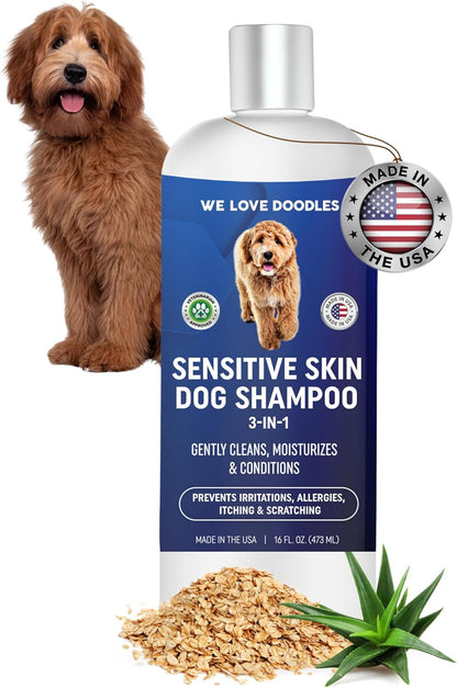 Premium 3-in-1 Sensitive Skin Dog Shampoo, Great for Allergies, Itching, Scratching, Anti-Itch