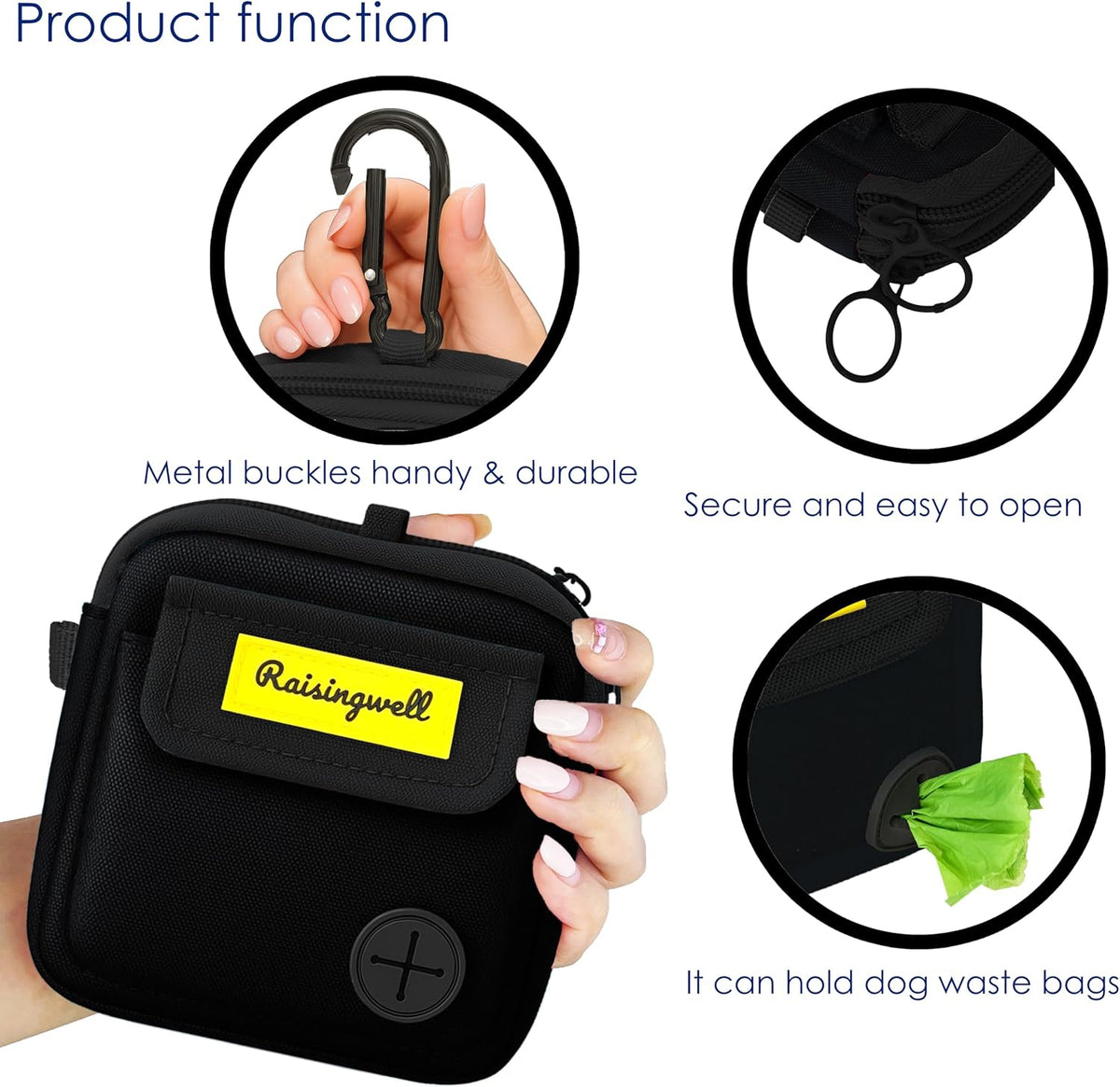 Dog Treat Pouch for Pet Walking and Training with Clicker, Poop Bags, and Three Bags Design Small