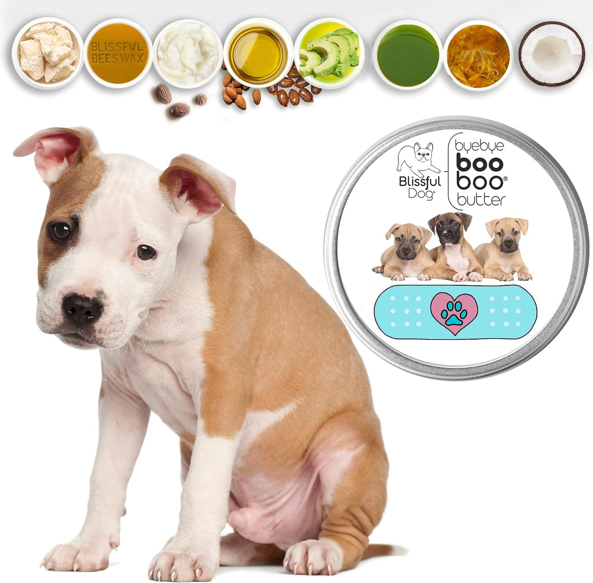 The Blissful Dog 4 oz TIN American Staffordshire Terrier Booboo Butter