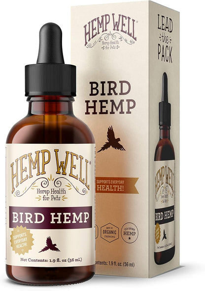 Organic Hemp Well Bird Hemp Oil – 2 Ounces. Parrot, Parakeet, Cockatiel and All Birds for