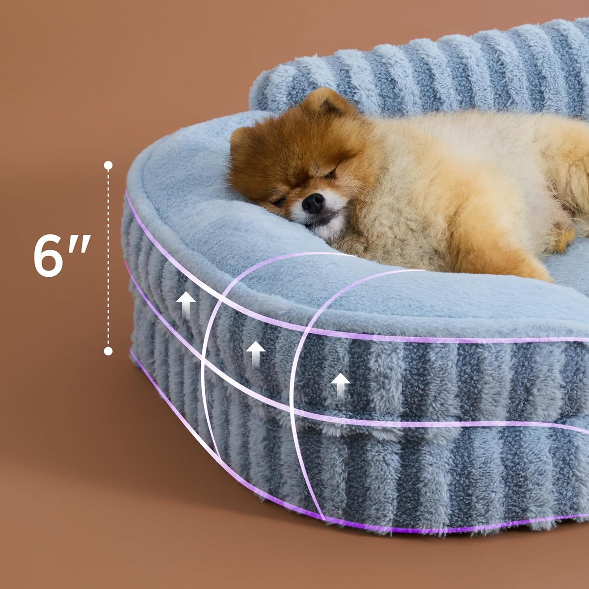 LE SURE Cute Dog Bed for Small Dogs, Orthopedic Waterproof Small Pet Beds with Sides, Non-Slip
