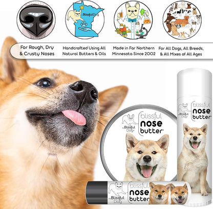 The Blissful Dog Shiba Inu Nose Butter for Dry, Cracked Skin, Lick-Safe Dog Nose Balm with