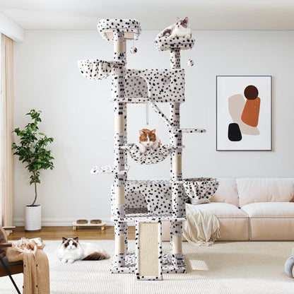 Allewie 81 Inches Tall Cat Tree/Multi-Level Large Climbing Tree House and Towers for Big