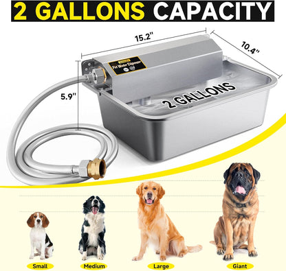 Automatic Dog Water Dispenser, 2 Gallons 304 Stainless Steel Large Dog Water Bowl Dispenser for