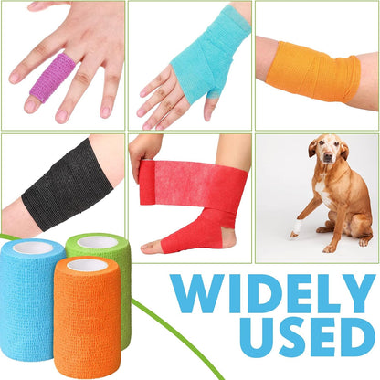 Treela 36 Pcs Self Adherent Bandage 4" X 5 Yard Wrap Breathable Cohesive Bandage Elastic Adhesive