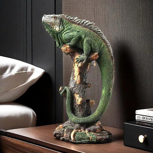 14 Inch Lizard Statue Resin Sculpture Decor Figurines for Home Decor Accents, Living Room Bedroom