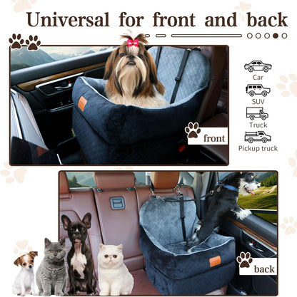 Dog Car Seat-Dog Booster Car Seat with 7''Interior Height,Pet Travel Car Seat with 2 Safety