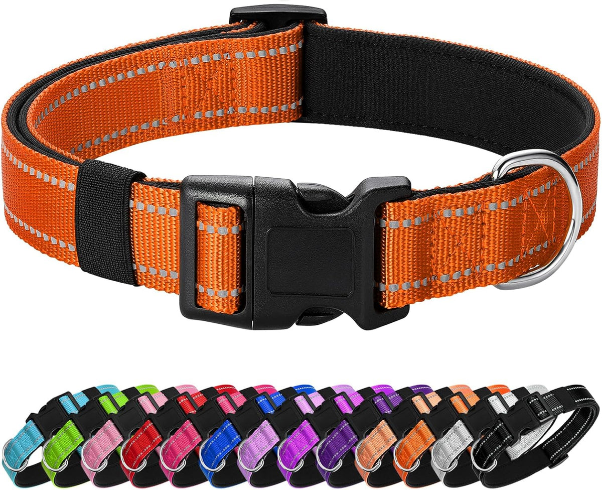 Reflective Dog Collar Padded with Soft Neoprene Breathable Quick Release Basic Dog Collars for