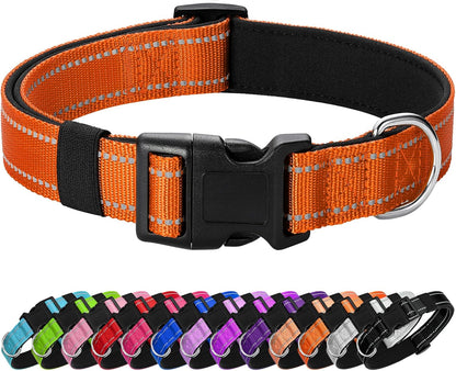 Reflective Dog Collar Padded with Soft Neoprene Breathable Quick Release Basic Dog Collars for