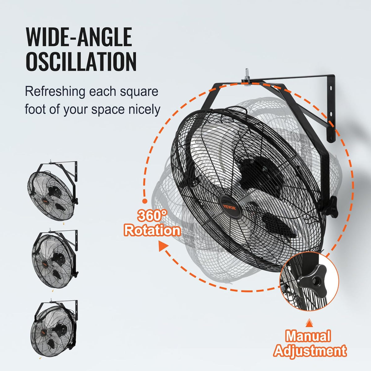 VEVOR Wall Mount Fan, 2 PCS 18 inch Waterproof, 3-speed High Velocity Max. 4000 CFM Industrial Wall
