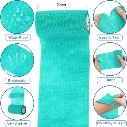 Treela 36 Pcs Self Adherent Bandage 4" X 5 Yard Wrap Breathable Cohesive Bandage Elastic Adhesive