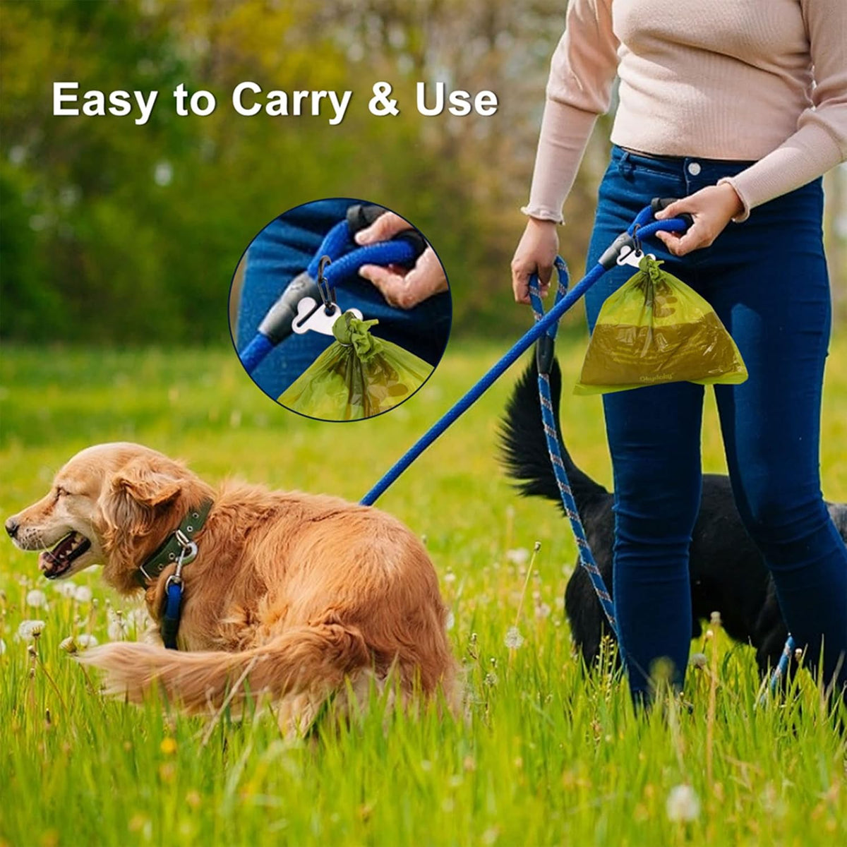 Dog Waste Bag Dispenser Pet Poop Bags Holder for Doggie Waste Bags Dispensers Soft Fabric Zipper