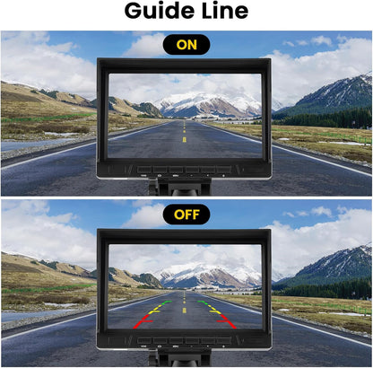 Hikity Dual Backup Camera Monitor Kit, 7'' 1080P RV Reverse Camera System for Trucks, SUV, Bus