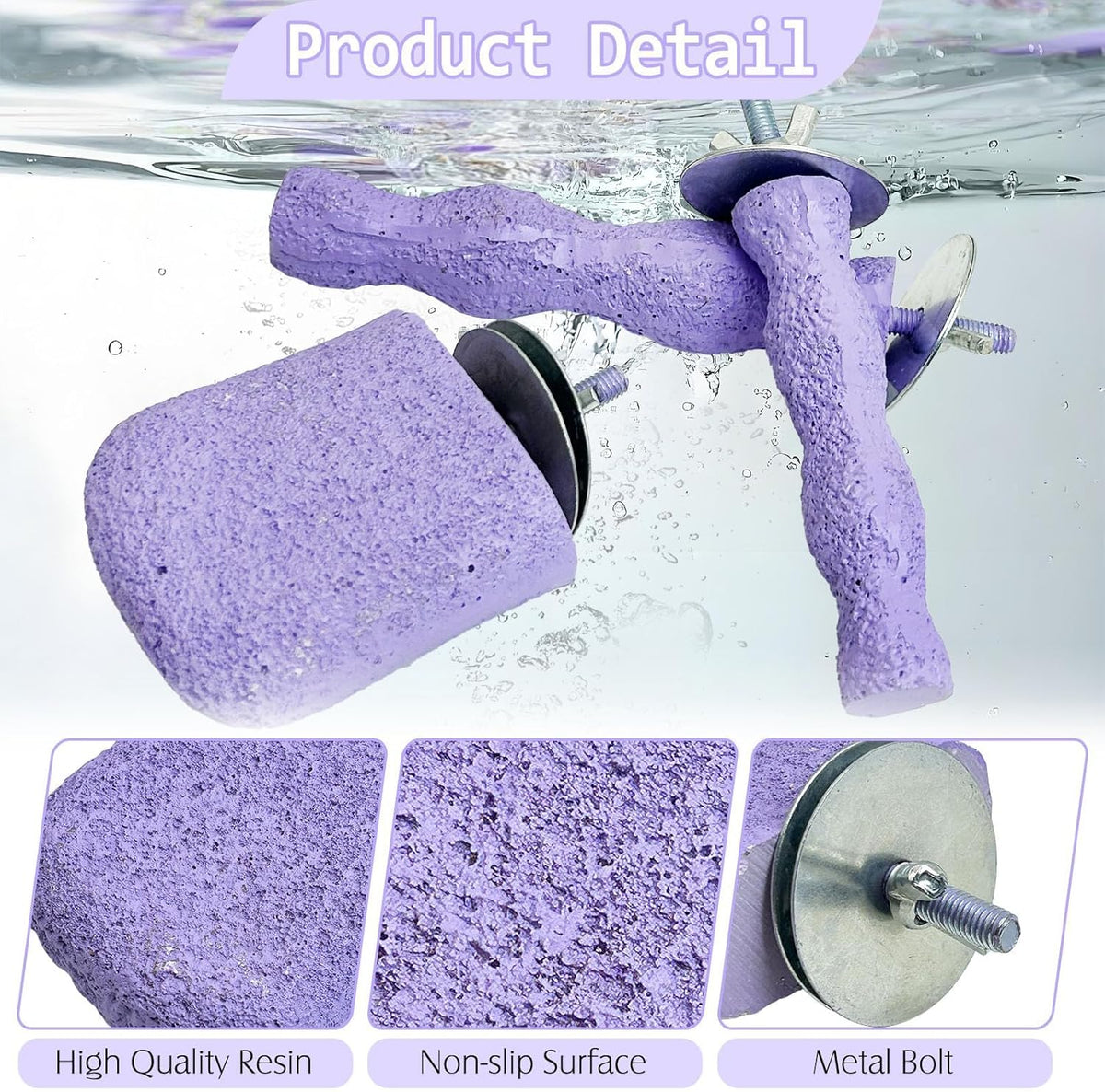 PINVNBY 5 Pack Bird Perch Resin Bird Beak Grinding Stone Parrot Cage Perch Stand Platform Foot