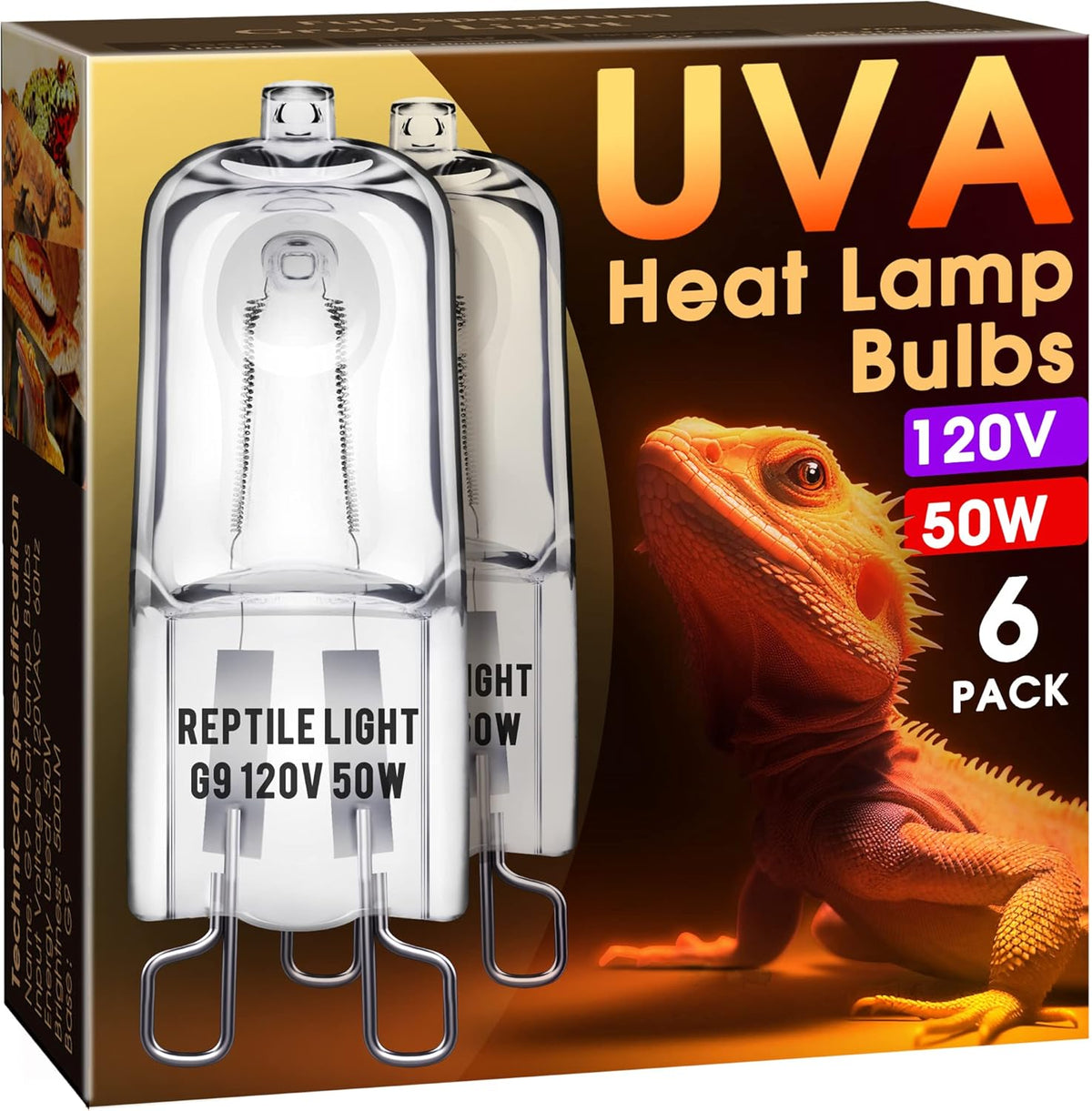 Briignite G9 Heat Lamp Bulbs for Reptile, Mini Reptile Light, Dimmable G9 Mini Heat Bulbs Warm