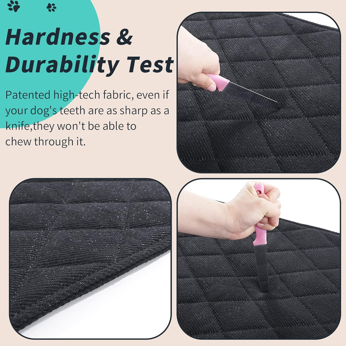 MABOZOO Indestructible Dog Bed, Chew Proof Crate Pad for Aggressive Chewers, Machine Washable