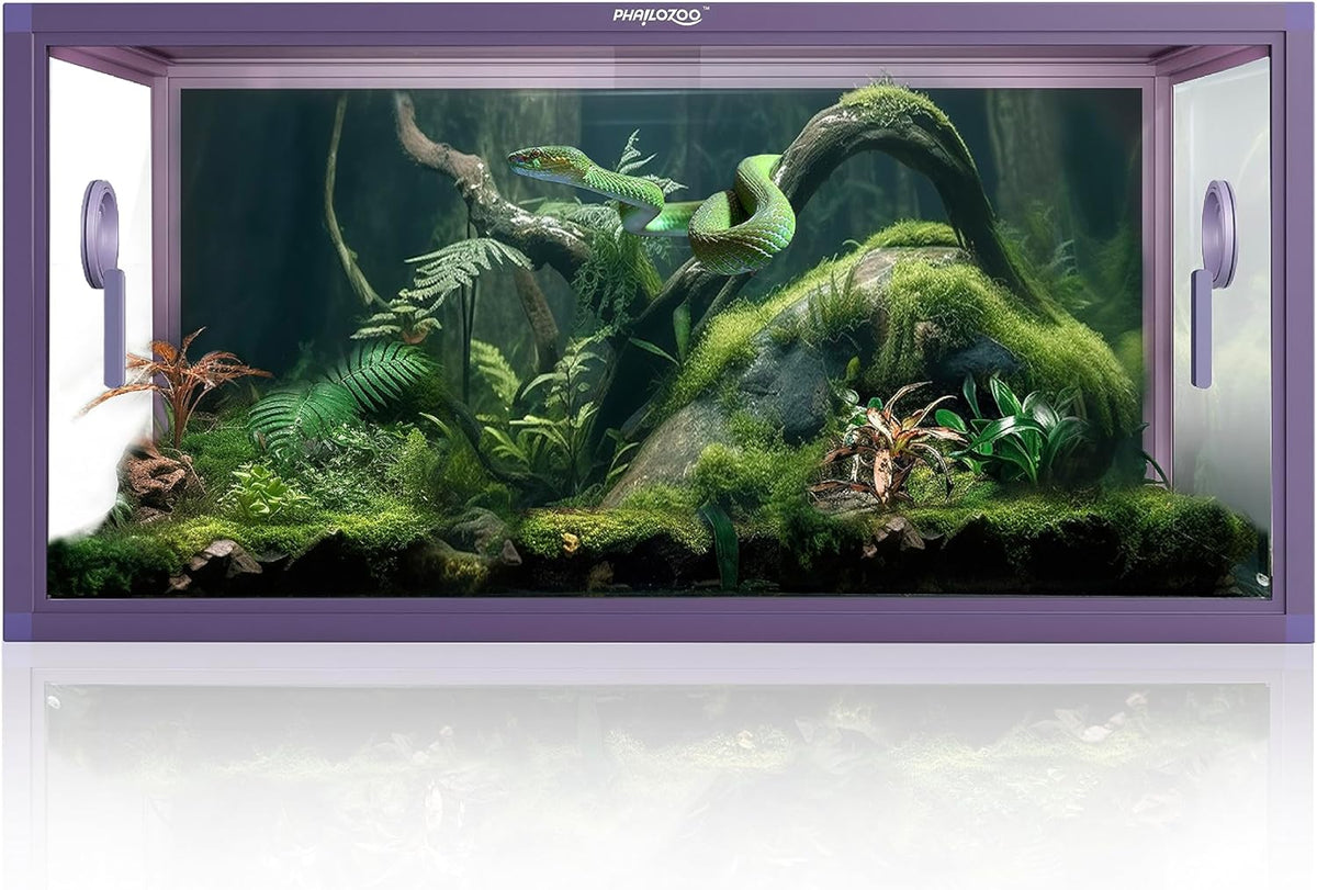 50 Gallon Bearded Dragon Tank, Reptile Enclosure for Easy Maintenance, Front Opening Reptile Tank