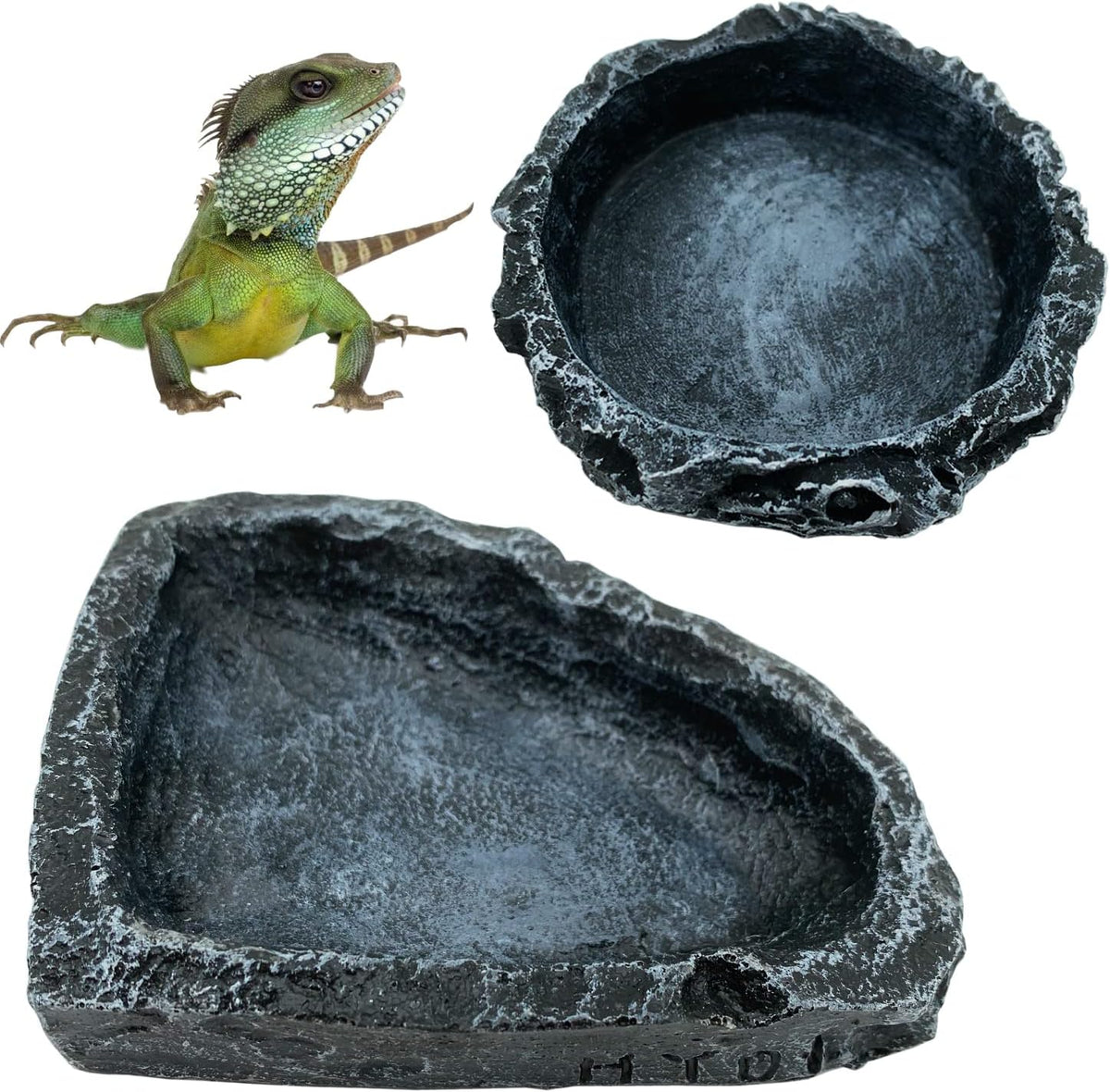 2 Pack Reptile Feeding Dish Corner Bowl, Reptile Water Dish Food Bowl Feeding Terrarium Bowls for