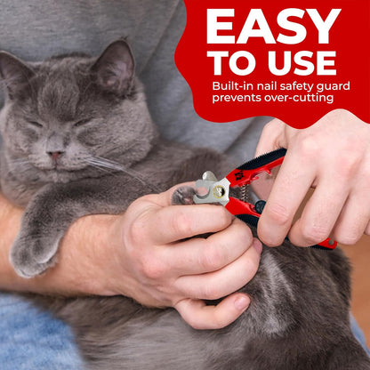 Warren London Cat Nail Clipper | Kittens Small Dogs | Stainless Steel Blade | Nail Safety Guard |