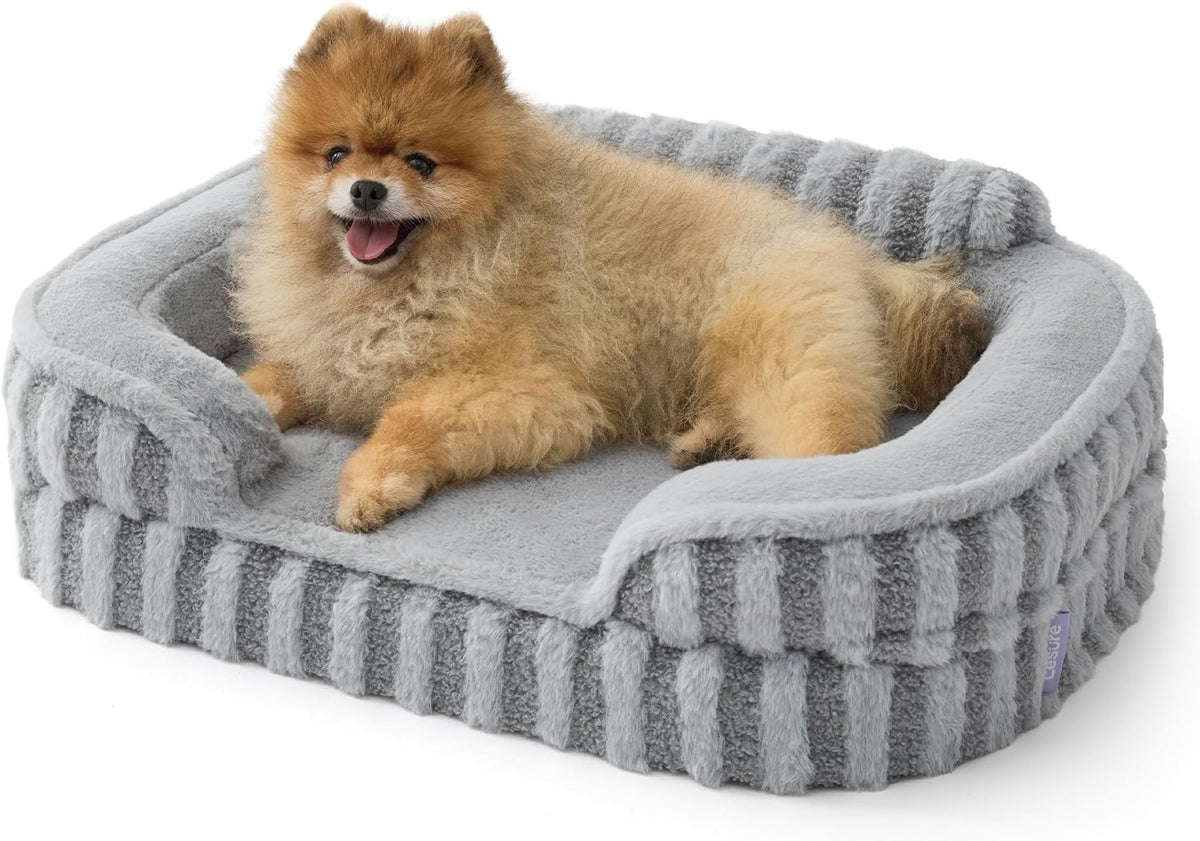 LE SURE Cute Dog Bed for Small Dogs, Orthopedic Waterproof Small Pet Beds with Sides, Non-Slip