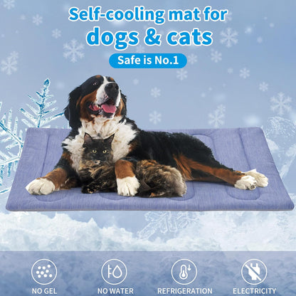 Cooling Mat for Large Dogs - Double-Sided Waterproof & Cool, Portable Dog Cooling Mat for