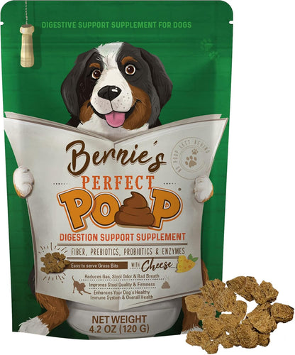 Perfect Poop Digestion & General Health Supplement for Dogs: Fiber, Prebiotics, Probiotics &
