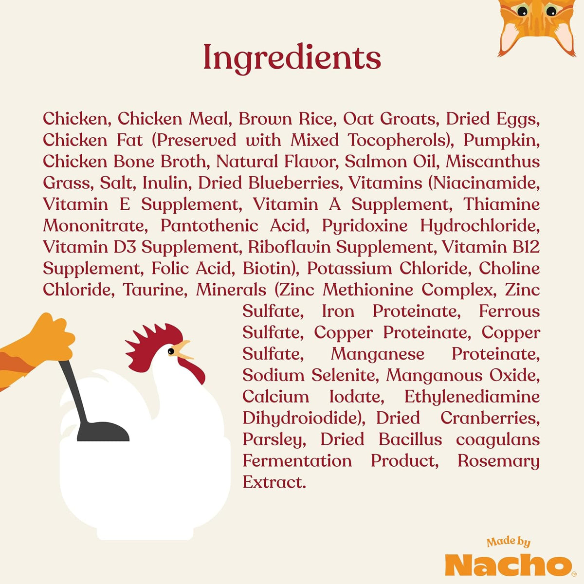 Made by Nacho Dry Cat Kibble 11lb Bag, High Protein and Grain-Friendly Premium Cat Food, Cage-Free