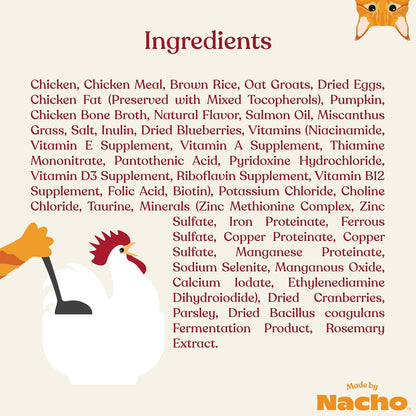 Made by Nacho Dry Cat Kibble 11lb Bag, High Protein and Grain-Friendly Premium Cat Food, Cage-Free