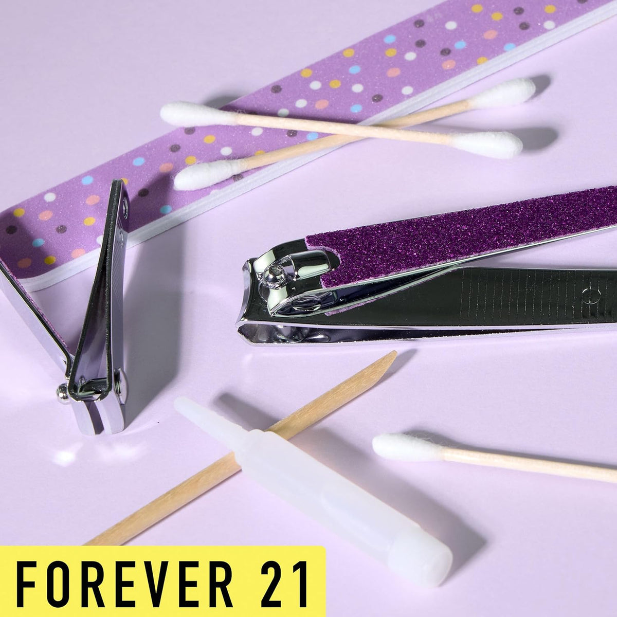 Nail Clippers Set - 2pc Purple Glitter Nail Clipper Value Pack, Big & Small Precision Nail Clippers