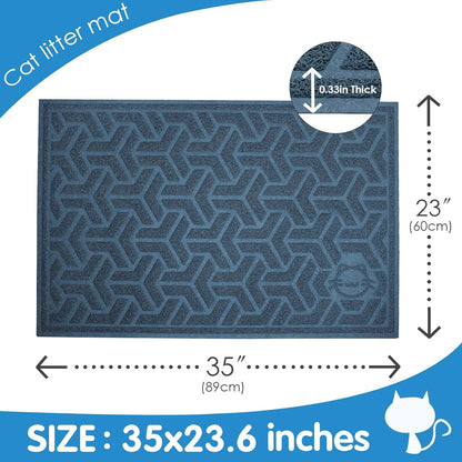 UPSKY Cat Litter Mat, Litter Trapping Mat Soft on Kitty Paws, Large Litter Box Mat 35" x 24"