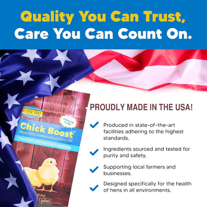 Equerry's Flock PRO Chick Boost Probiotic - Probiotics, Vitamins, Minerals and Electrolytes for