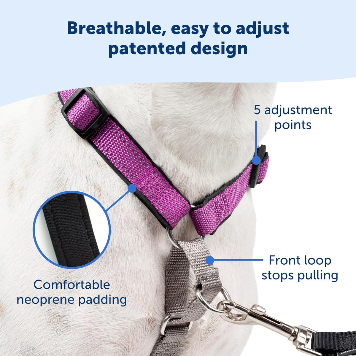 PetSafe 3 in 1 Dog Harness - No Pull Solution for Dogs - Reflective Dog Harness - Front D-Ring Clip