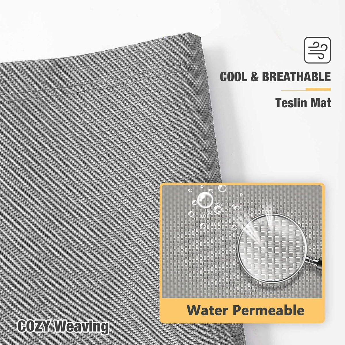 Veehoo Chew Proof Elevated Dog Bed - Cooling Raised Pet Cot - Silver Aluminum Frame and Durable