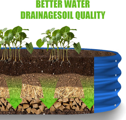 Land Guard 8×2×1ft Galvanized Raised Garden Bed Kit, 108 Gallon Capacity Raised Garden Boxes