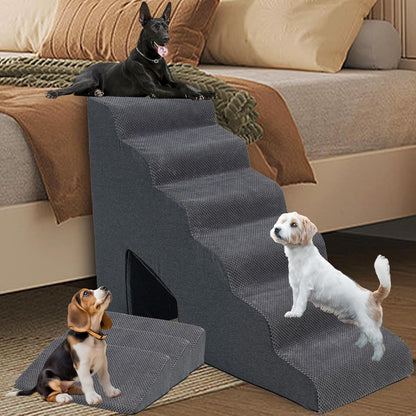 Dog Stairs & Steps Ramps for High Beds 30 inches High Tall, LitaiL 6 Step Pet Stairs Steps for