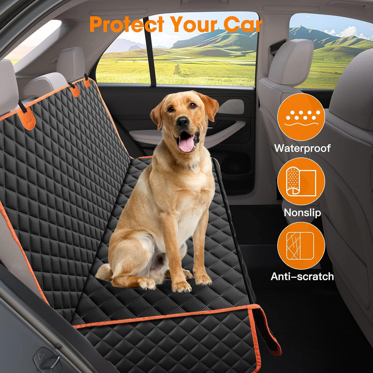 MIXJOY Dog Seat Cover for Back Seat Waterproof Dog Seat Covers for Cars, Car Seat Protector for