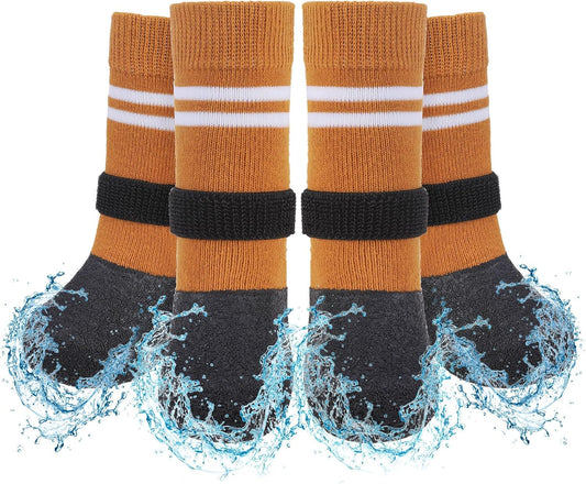 SCENEREAL Anti Slip Dog Boots & Paw Protectors for Hardwood Floor, Extended Dog Socks to Prevent