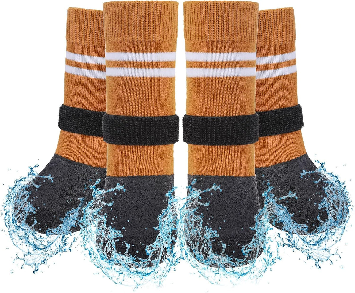 SCENEREAL Anti Slip Dog Boots & Paw Protectors for Hardwood Floor, Extended Dog Socks to Prevent