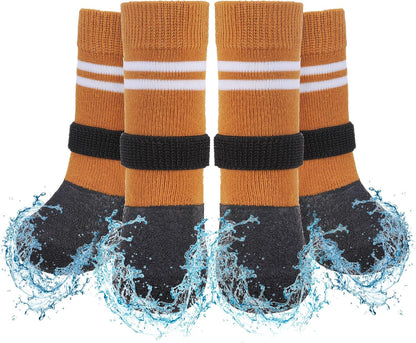 SCENEREAL Anti Slip Dog Boots & Paw Protectors for Hardwood Floor, Extended Dog Socks to Prevent
